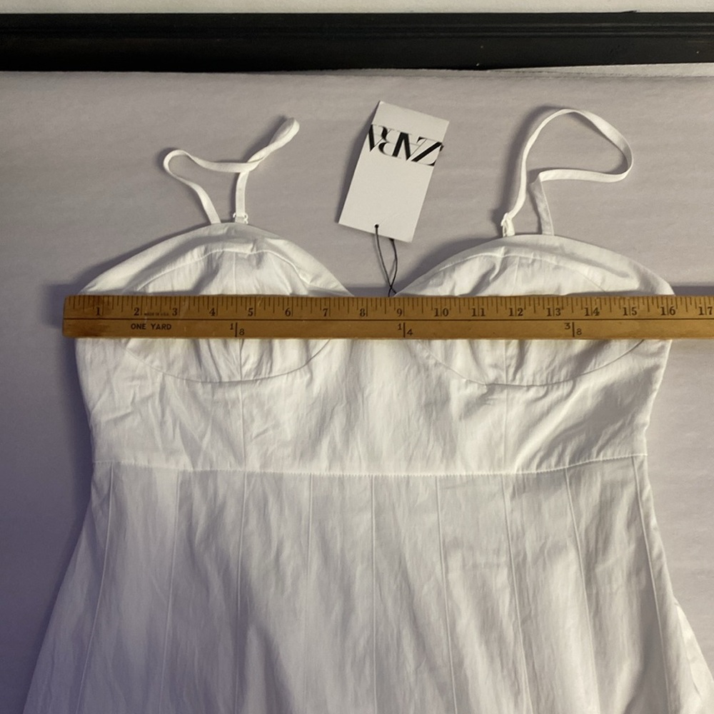 ZARA Dress Maxi Corset Style Bohemian White Summer Vacation - Picture 14 of 15